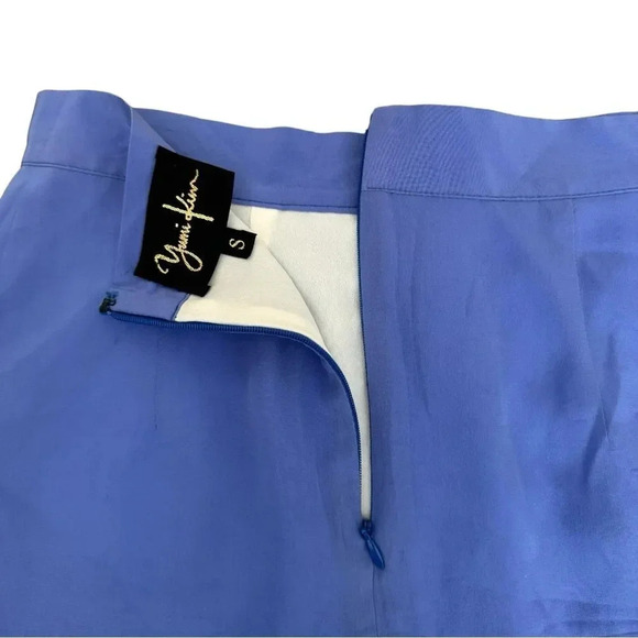 YUMI KIM Blue Silk Mini Skirt Pleaded Women’s size Small - Picture 5 of 10